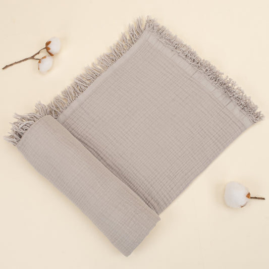 Dört Katlı Organik Muslin - Gri