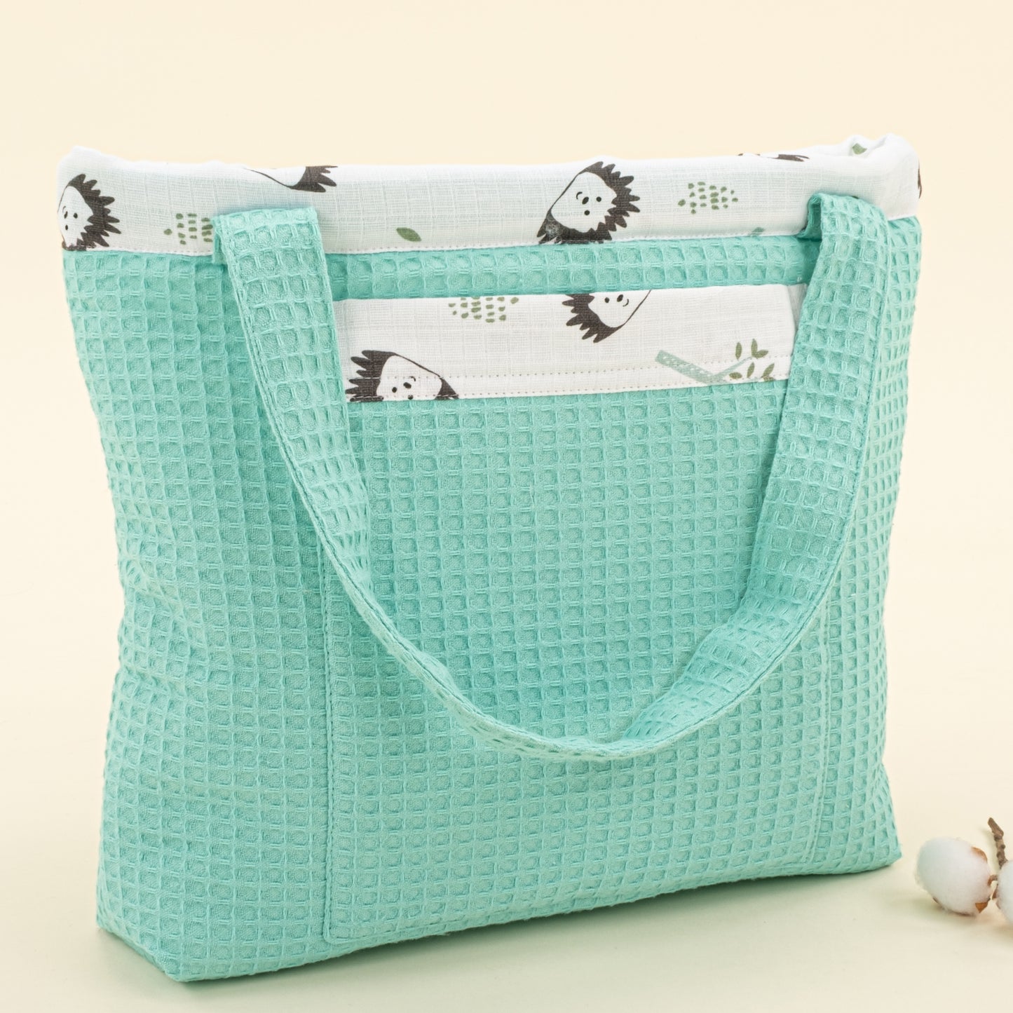 Bebek Bakım Çantası - Nil Yeşili Petek - Kirpi