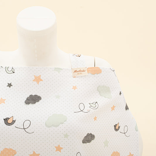 Çift Katlı Muslin Emzirme Önlüğü - Kuş