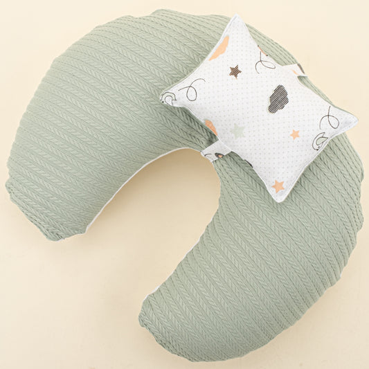 Emzirme Yastığı - Çift Taraflı - Mint Örgü - Kuş