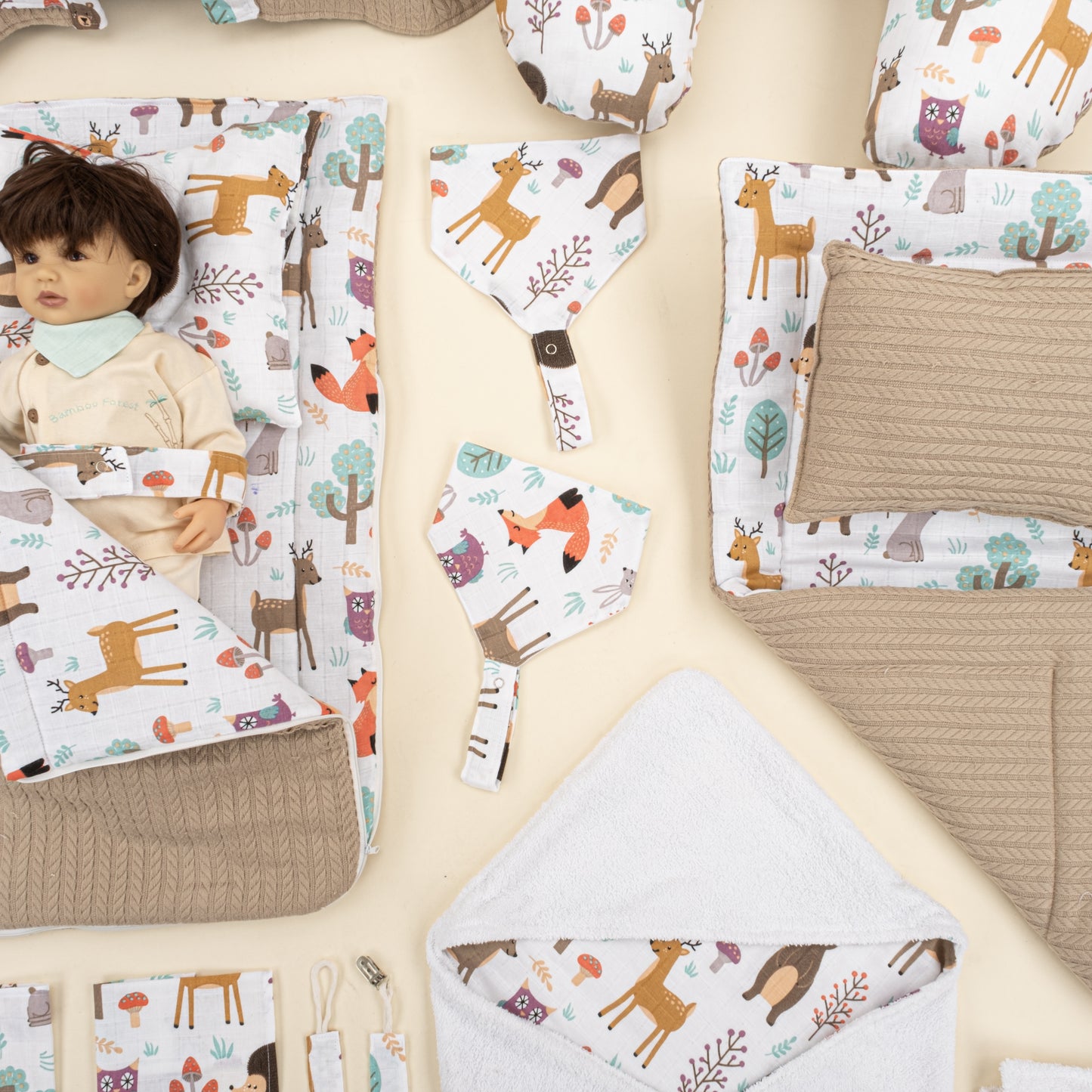 25 Parça Full Set - Çift Taraflı - Taş Örgü - Orman