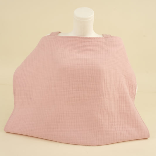 4 Katlı Muslin Emzirme Önlüğü - Çiçekler - 4 Katlı Pudra Muslin
