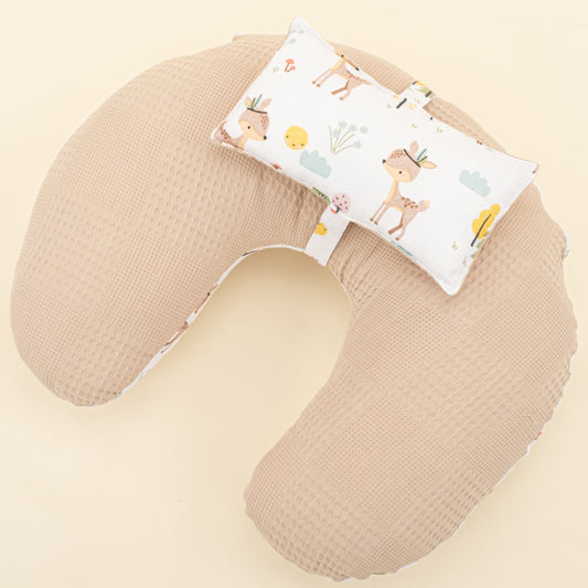 Emzirme Yastığı - Çift Taraflı - Bej Waffle - Ceylan