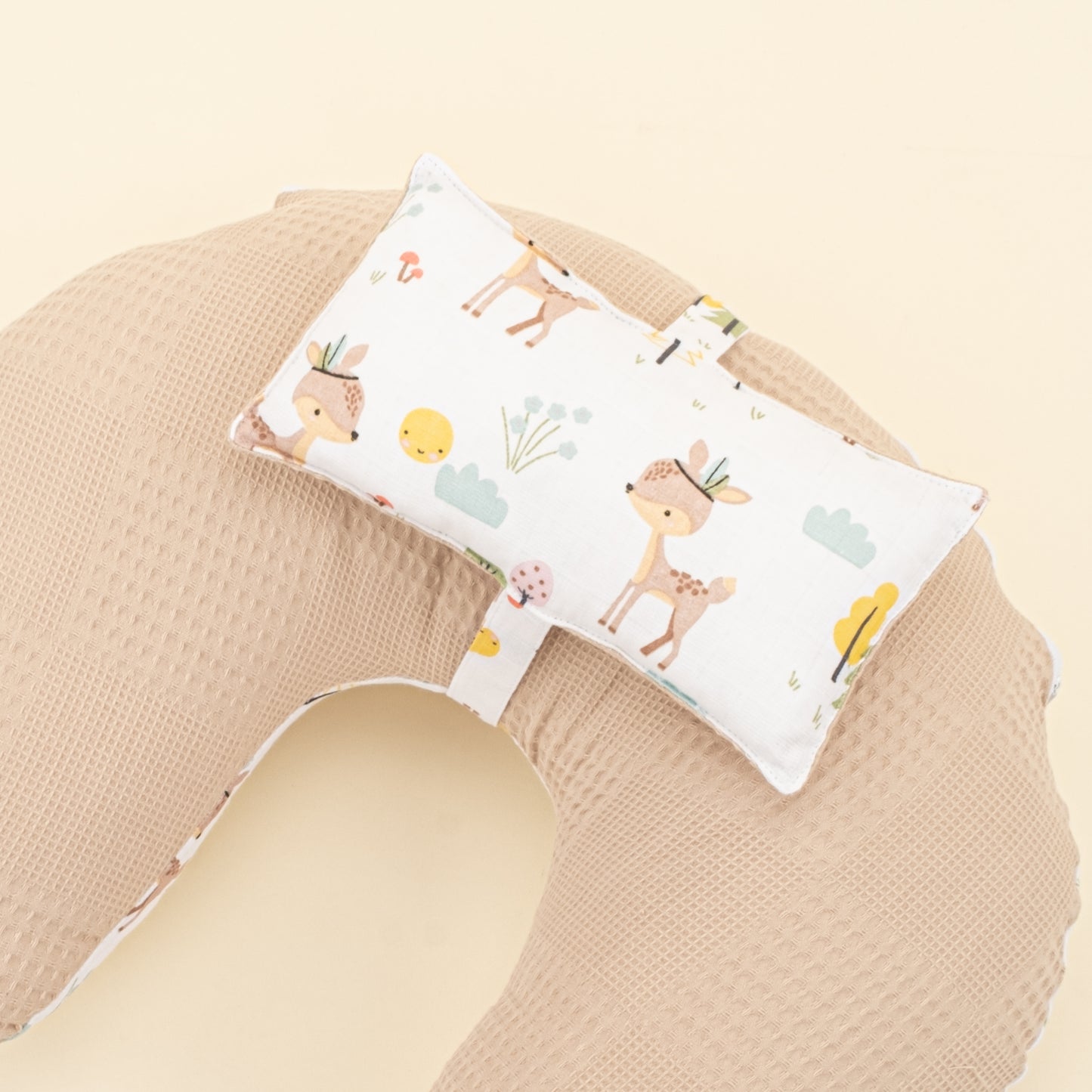 Emzirme Yastığı - Çift Taraflı - Bej Waffle - Ceylan