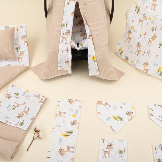 11 Parça Avantajlı Set - Çift Taraflı - Bej Waffle - Ceylan