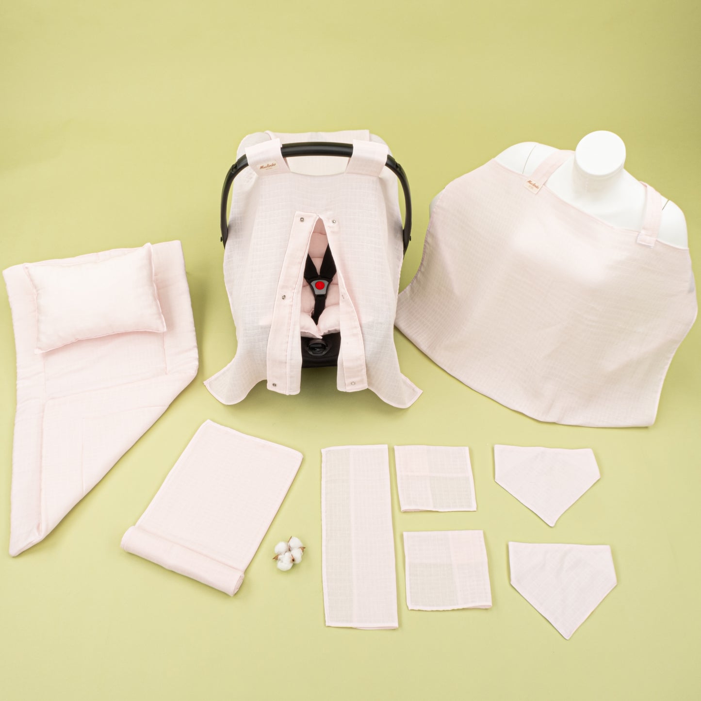 11 Parça Avantajlı Set - Tek Katlı - Bebe Pembe Muslin