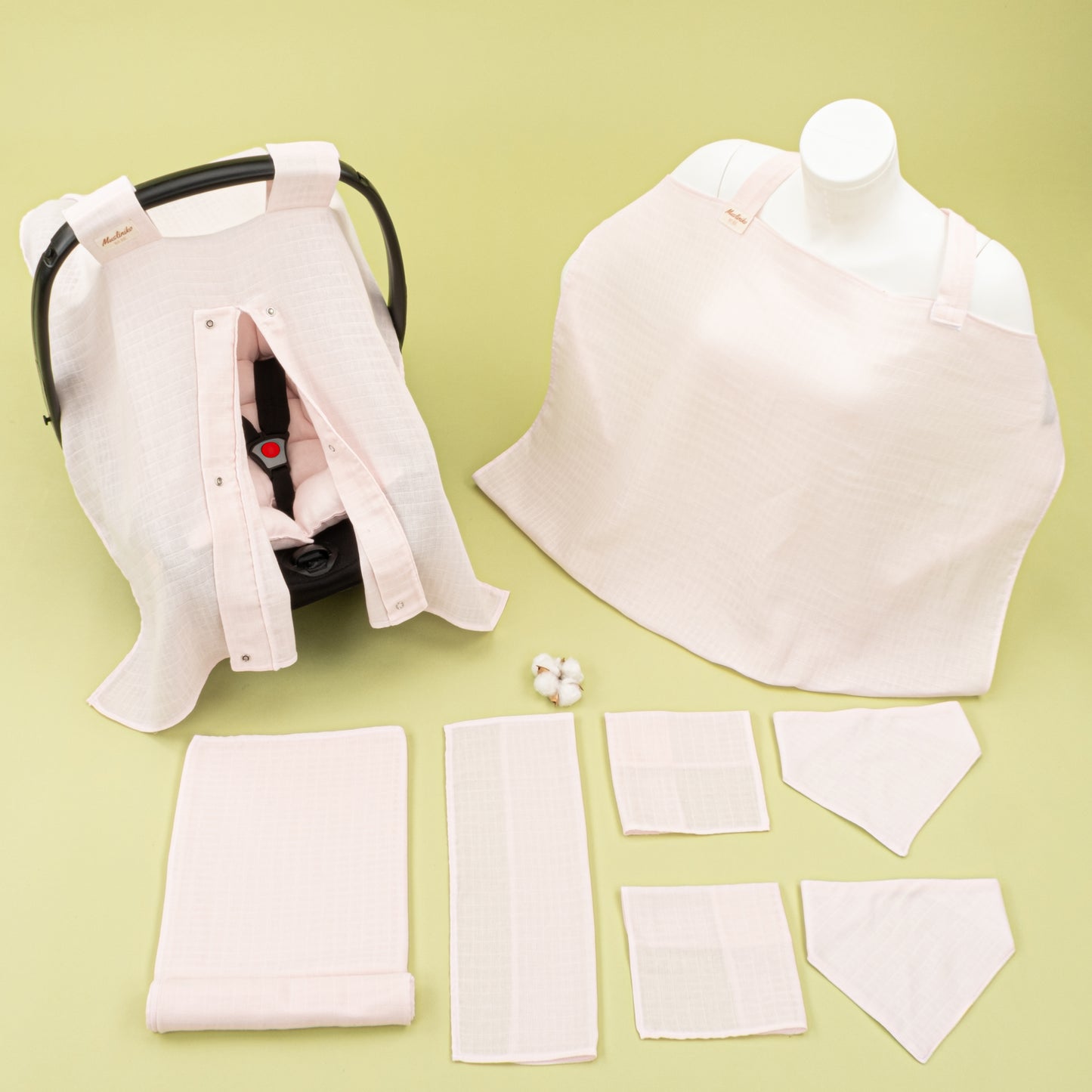 9 Parça Avantajlı Set - Tek Taraflı - Bebe Pembe Muslin