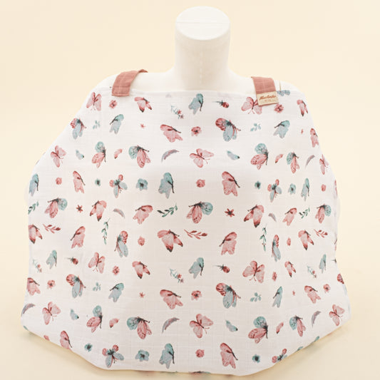 Çift Katlı Muslin Emzirme Önlüğü - Kelebekler