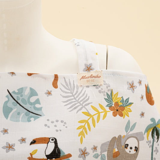 Çift Katlı Muslin Emzirme Önlüğü - Hayvanat Bahçesi