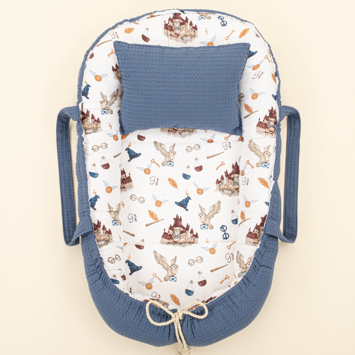 Babynest ve Yastık- Çift Taraflı - İndigo Petek - Harry