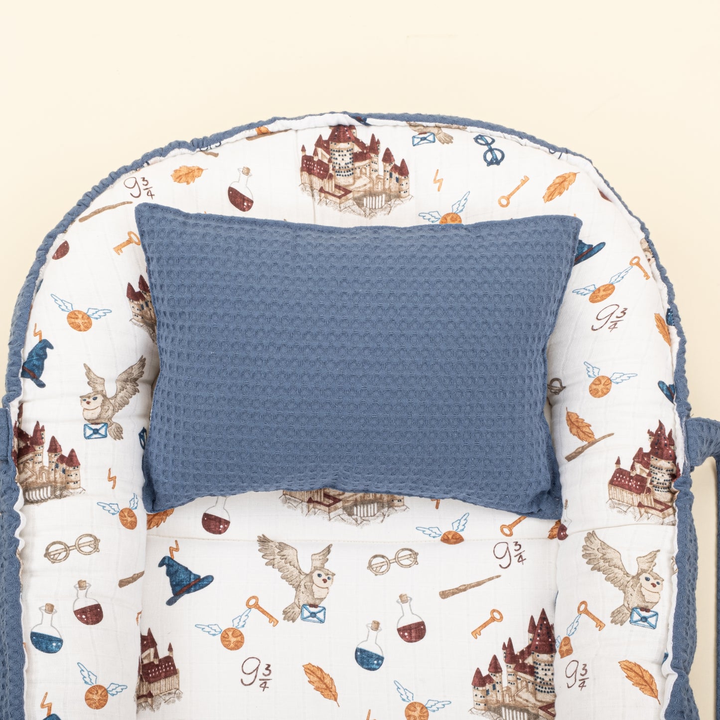 Babynest ve Yastık- Çift Taraflı - İndigo Petek - Harry