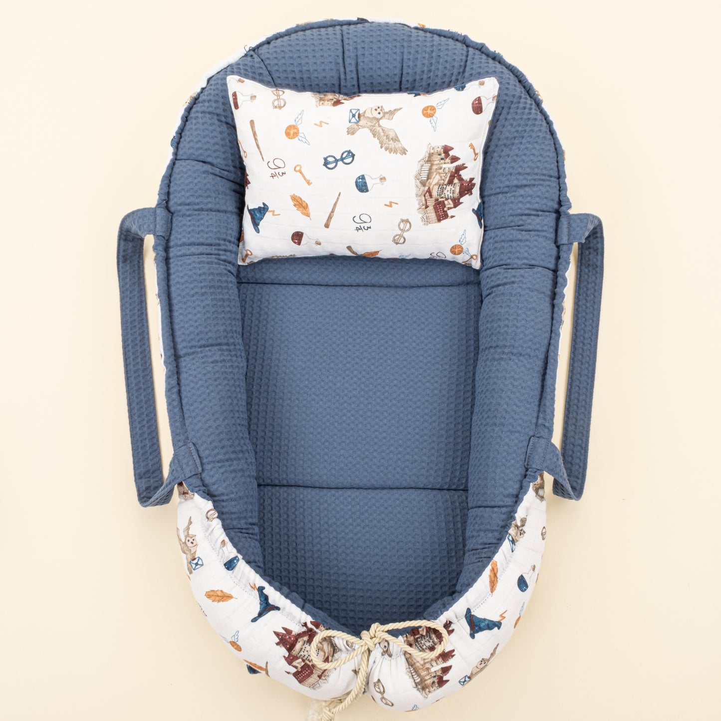 Babynest ve Yastık- Çift Taraflı - İndigo Petek - Harry