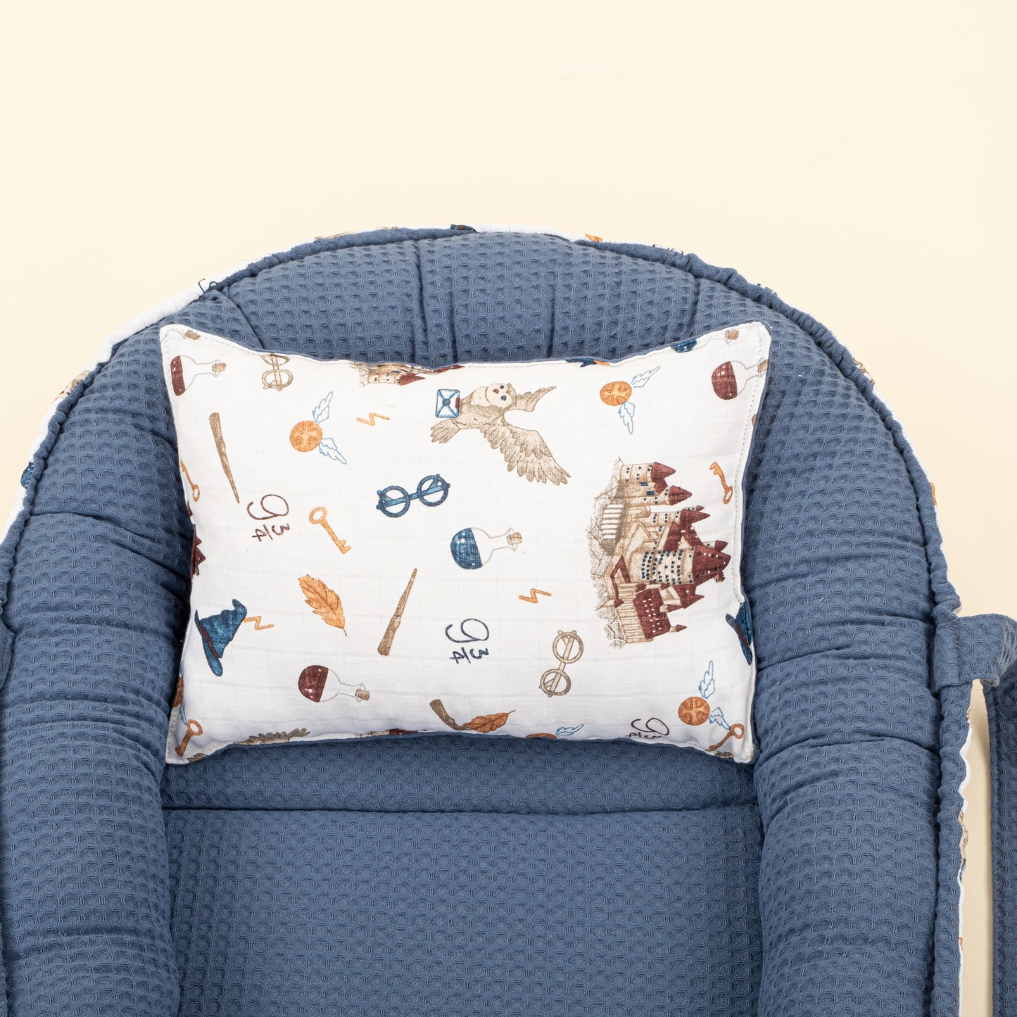 Babynest ve Yastık- Çift Taraflı - İndigo Petek - Harry