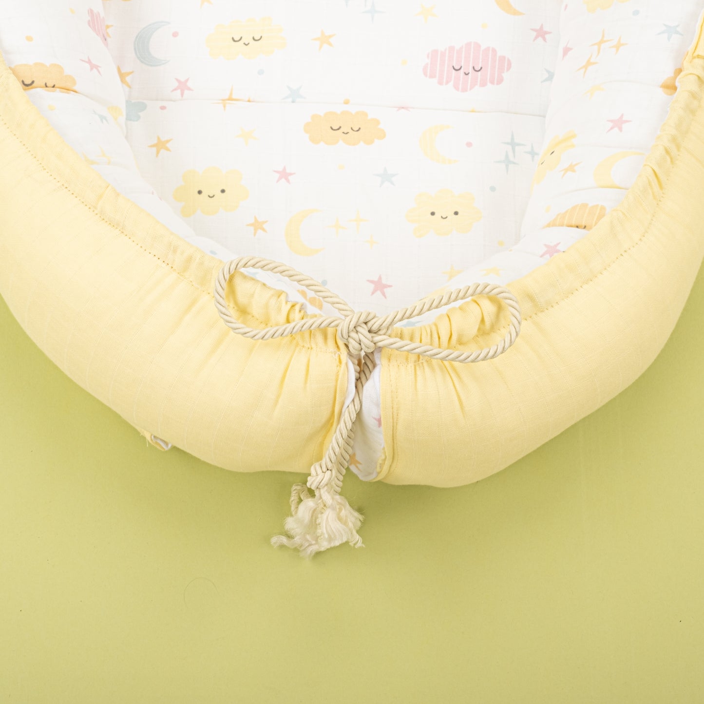 Babynest - Çift Taraflı - Sarı Muslin - Sarı Bulut