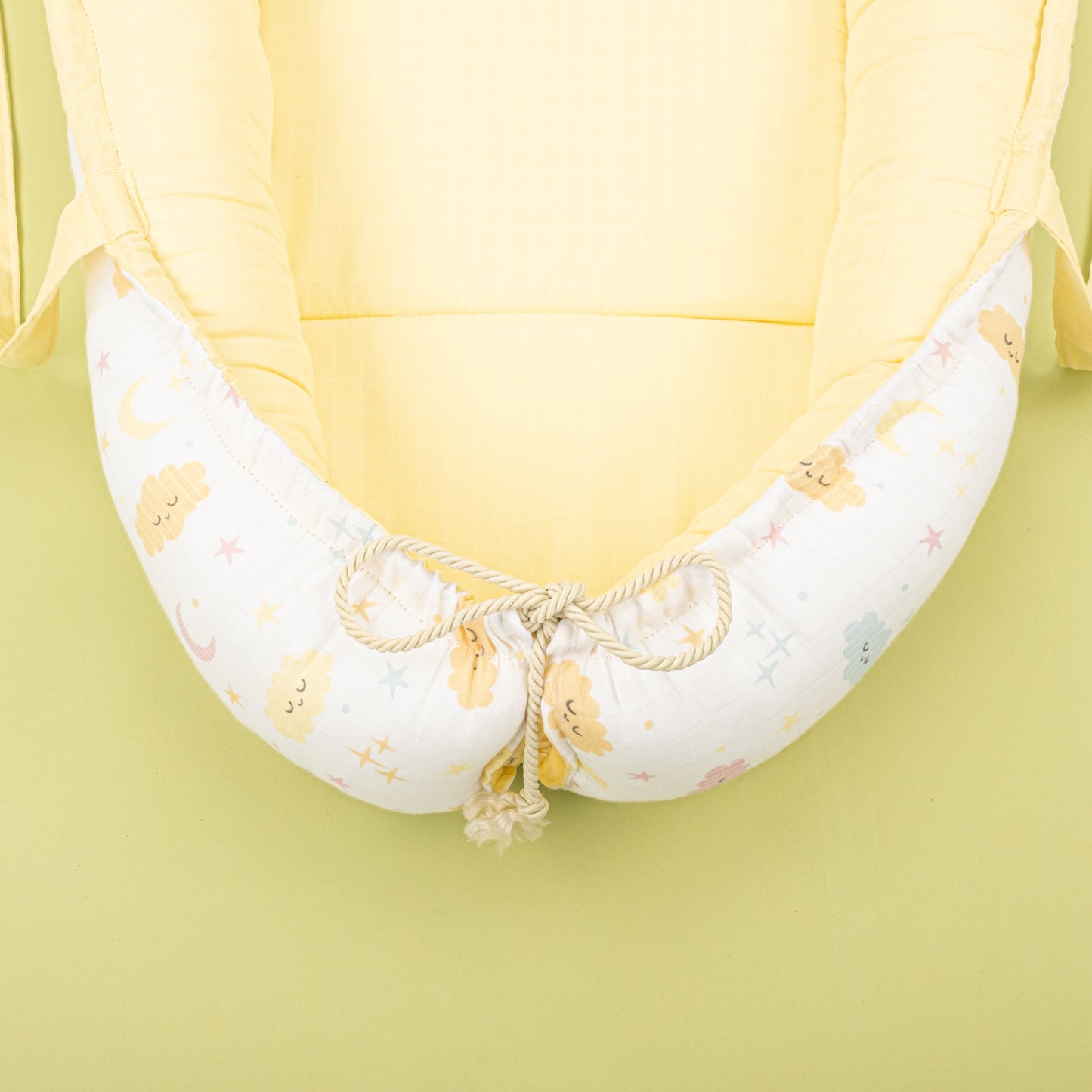 Babynest - Çift Taraflı - Sarı Muslin - Sarı Bulut