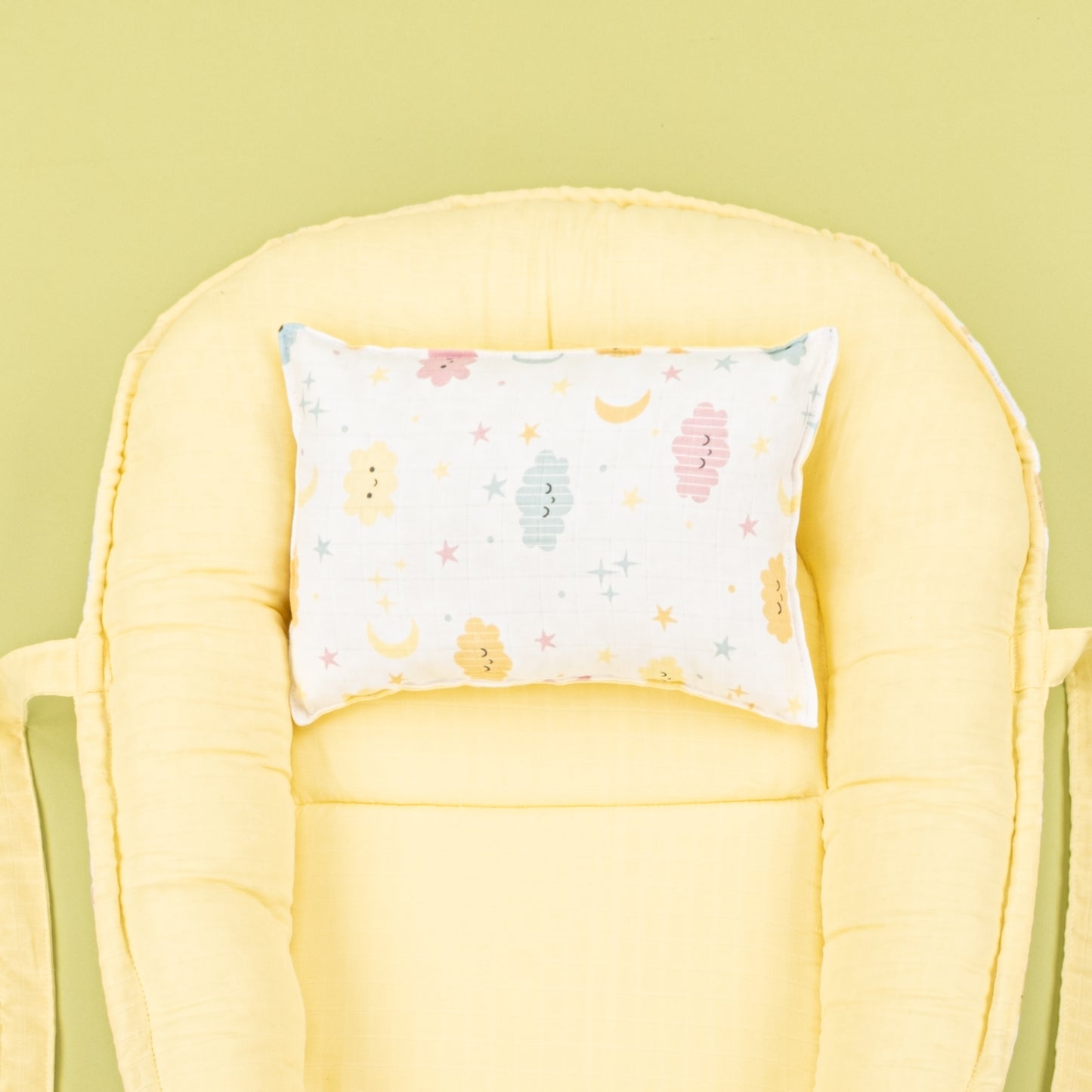 Babynest - Çift Taraflı - Sarı Muslin - Sarı Bulut