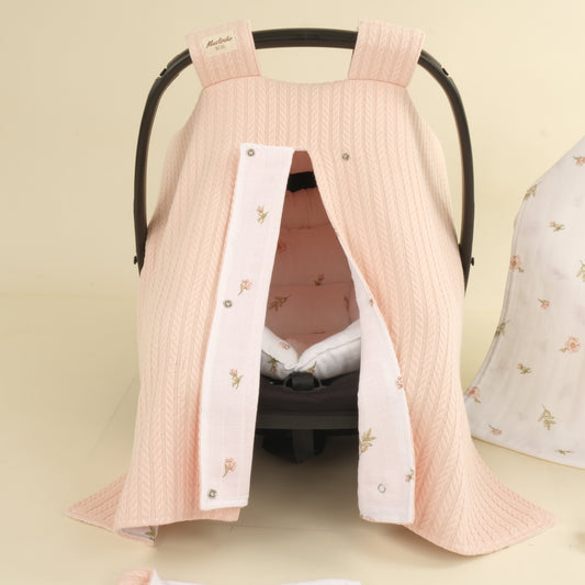 9 Parça Set - Çift Taraflı - Somon Örgü - Rose