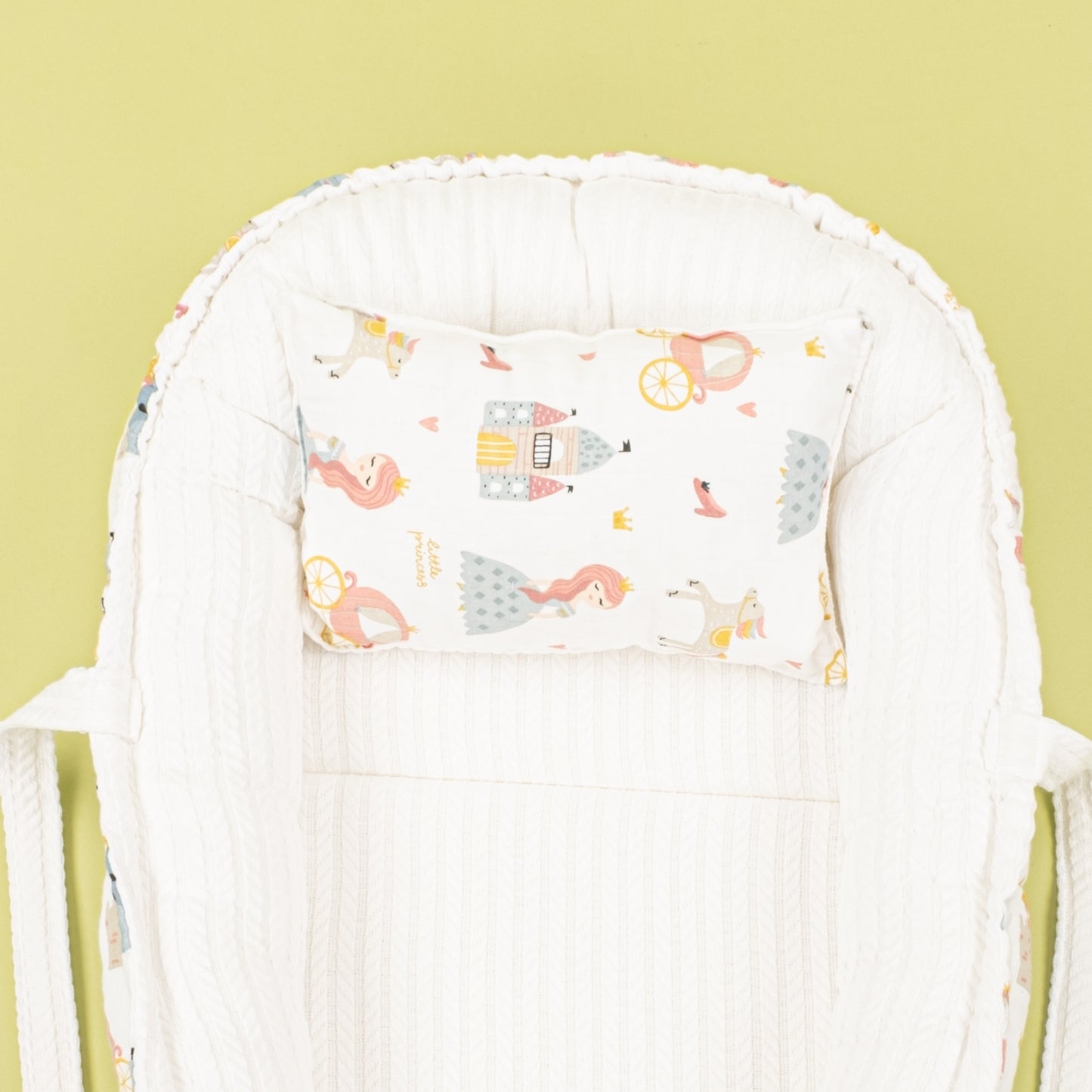 Babynest ve Yastık- Çift Taraflı - Beyaz Örgü - Sindirella