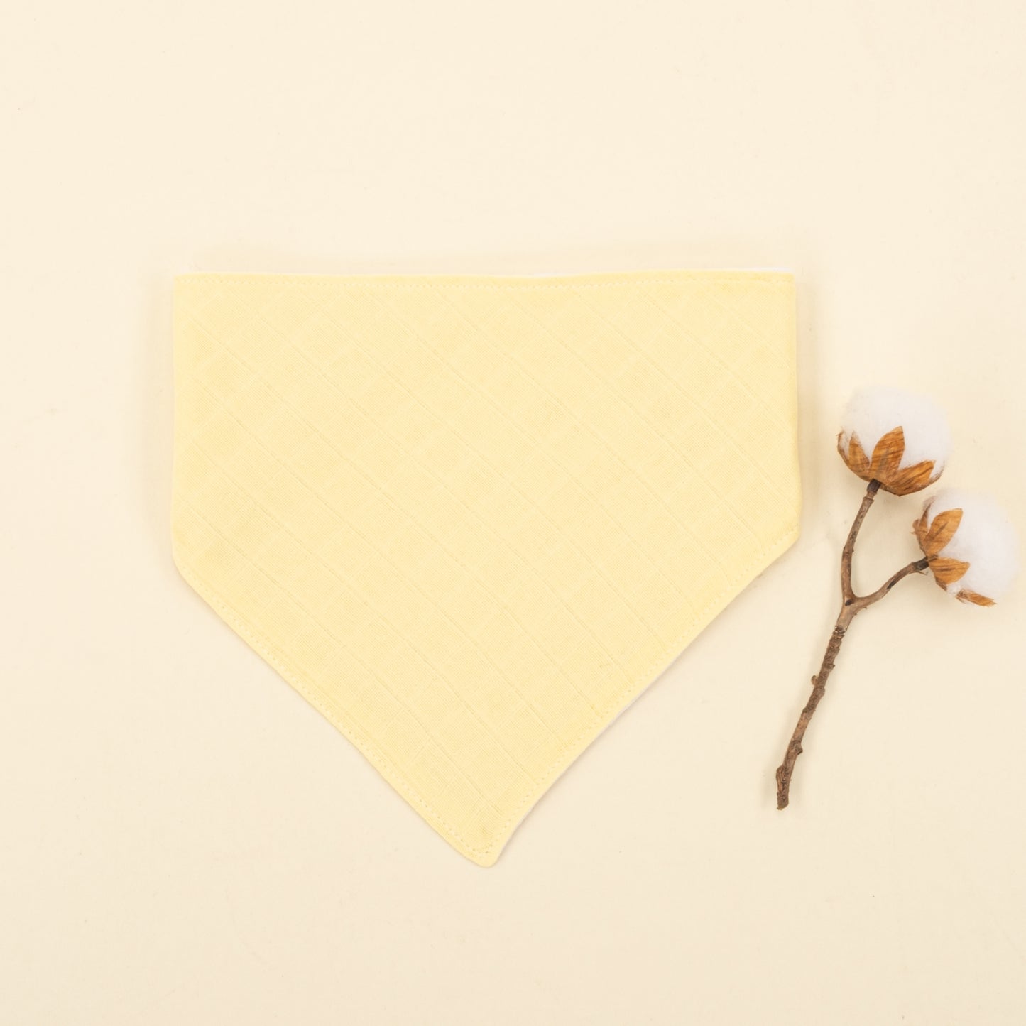 Önlük ve Mendil Seti - Tek Taraflı - Sarı Muslin