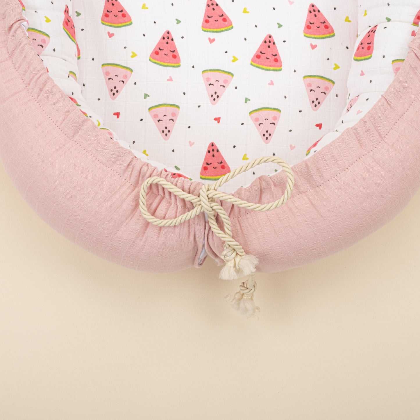 Babynest - Çift Taraflı - Pudra Muslin - Karpuz