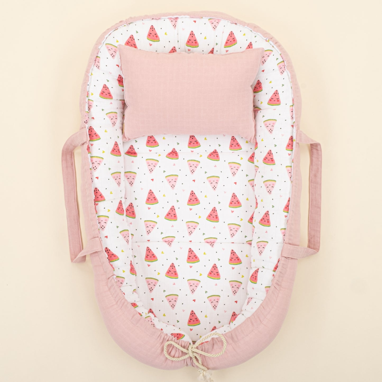 Babynest - Çift Taraflı - Pudra Muslin - Karpuz