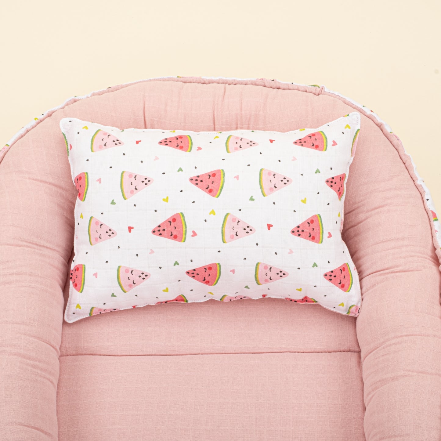 Babynest - Çift Taraflı - Pudra Muslin - Karpuz