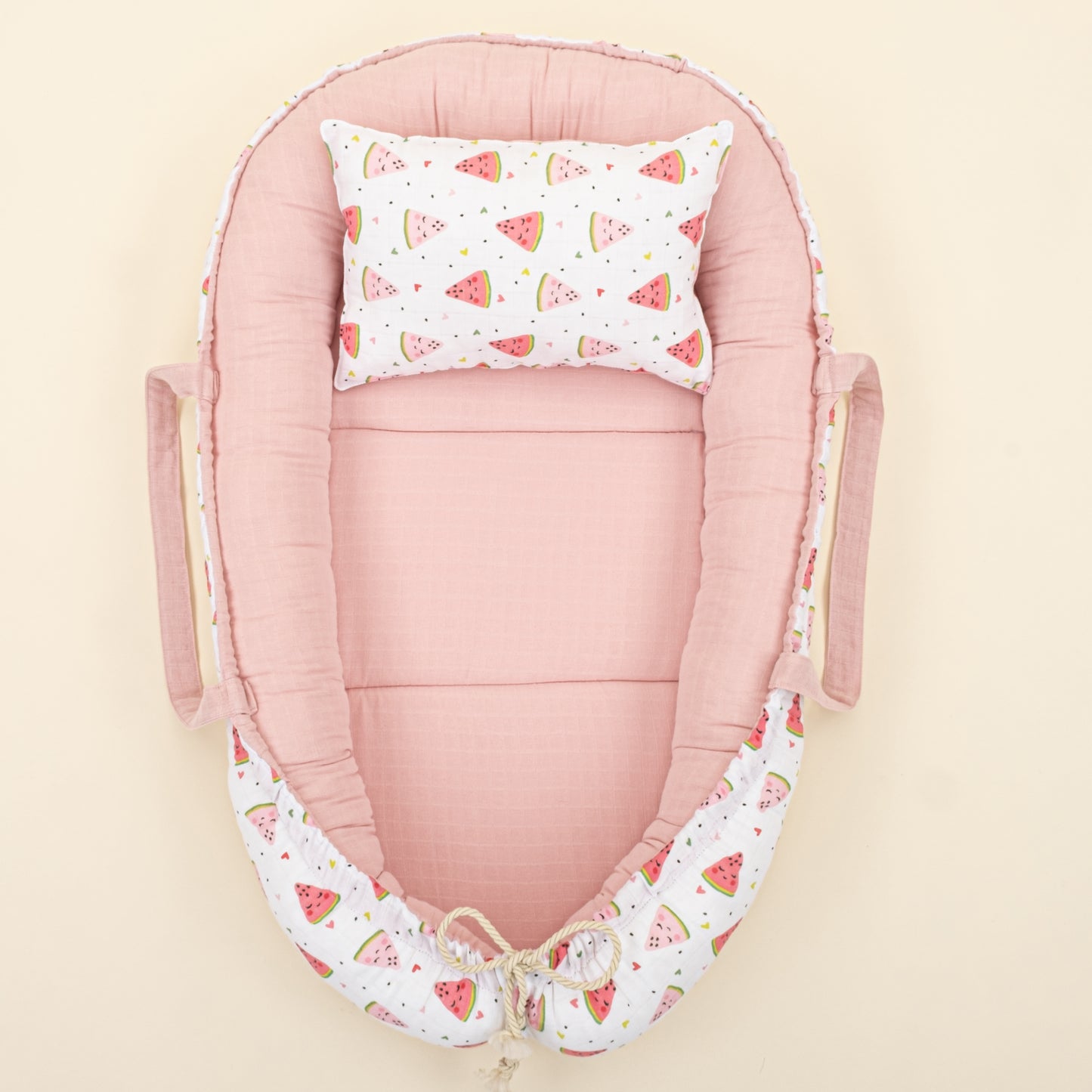Babynest - Çift Taraflı - Pudra Muslin - Karpuz