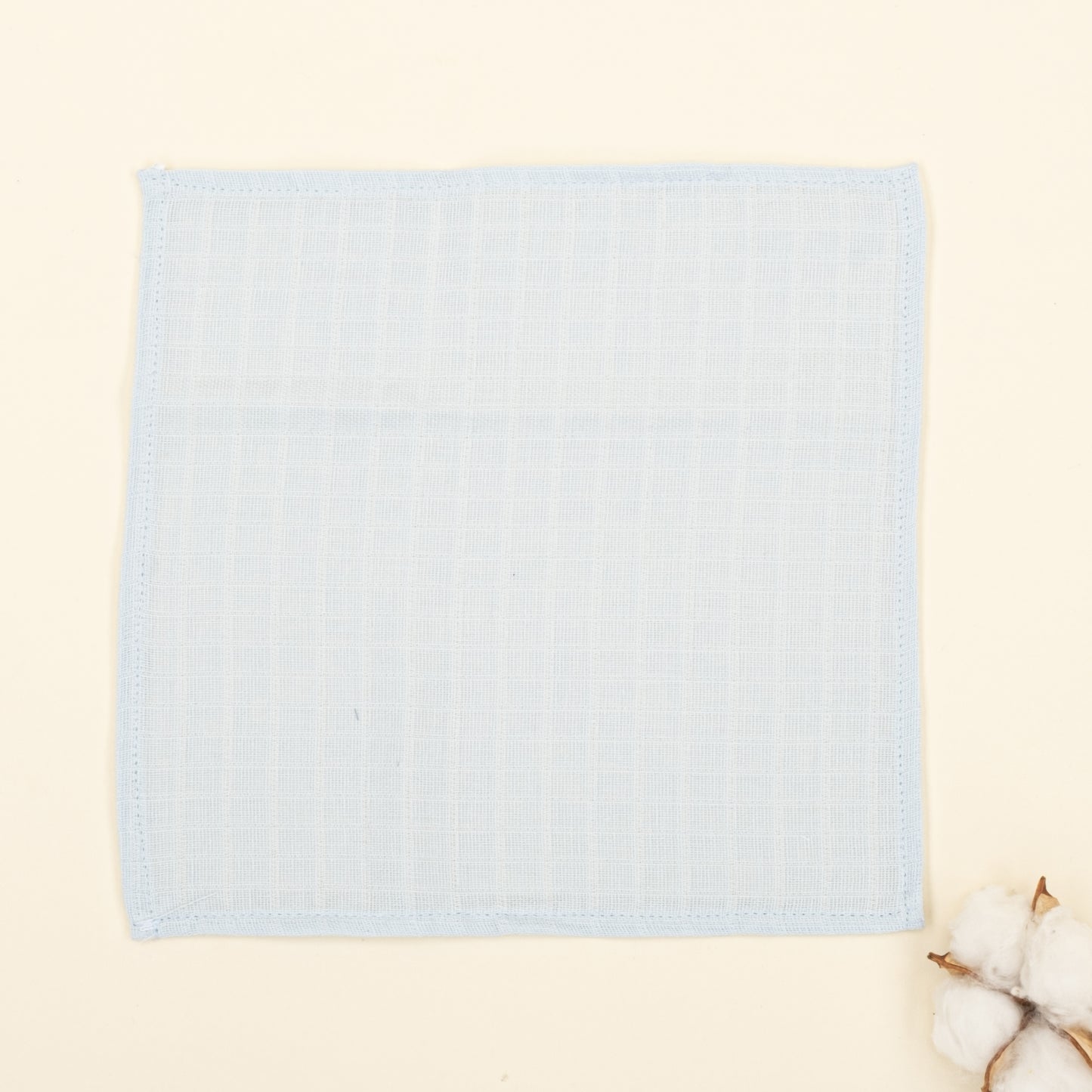 Önlük ve Mendil Seti - Çift Taraflı - Bebe Mavi Muslin - Mavi Güneş