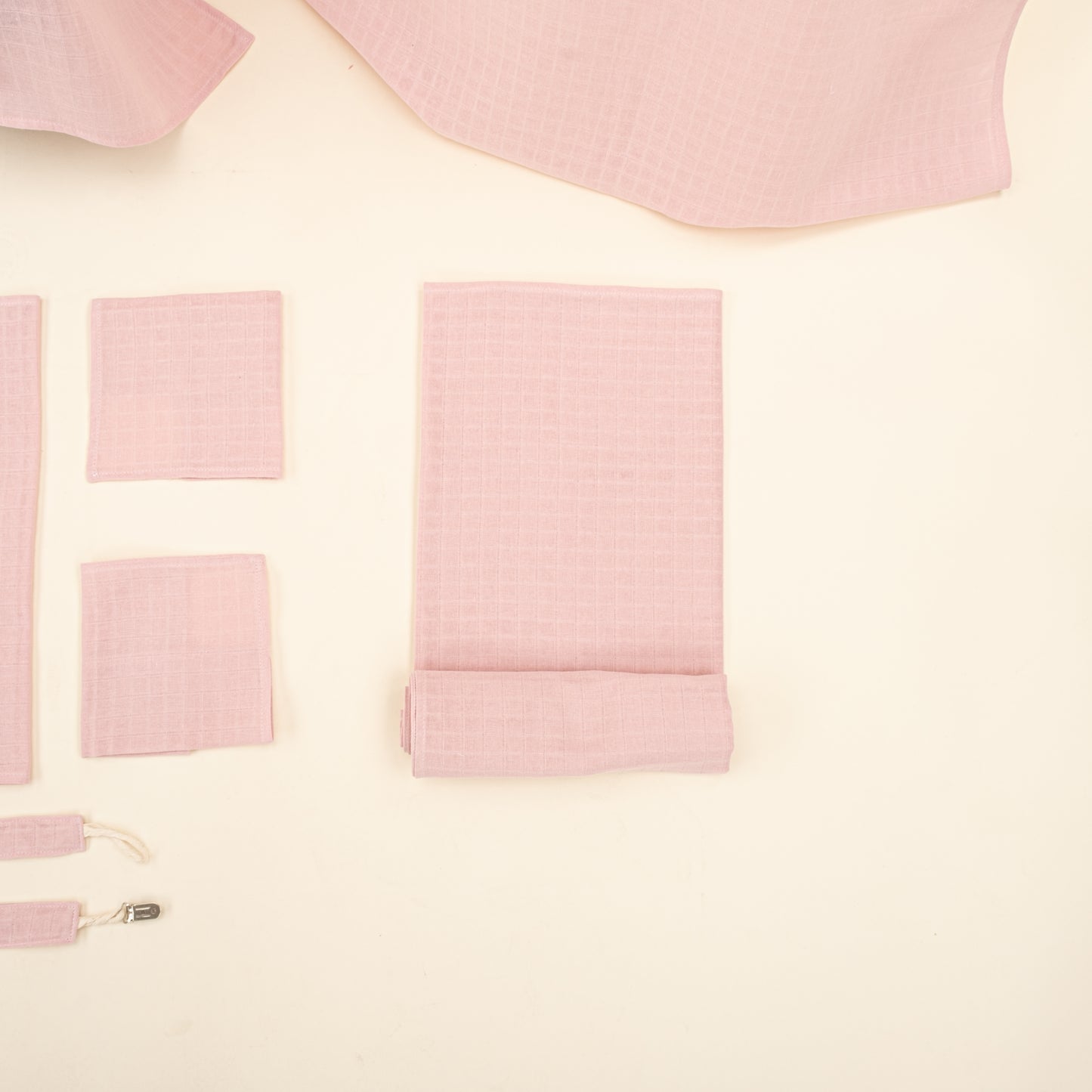 14 Parça Avantajlı Set - Tek Katlı - Pudra Muslin