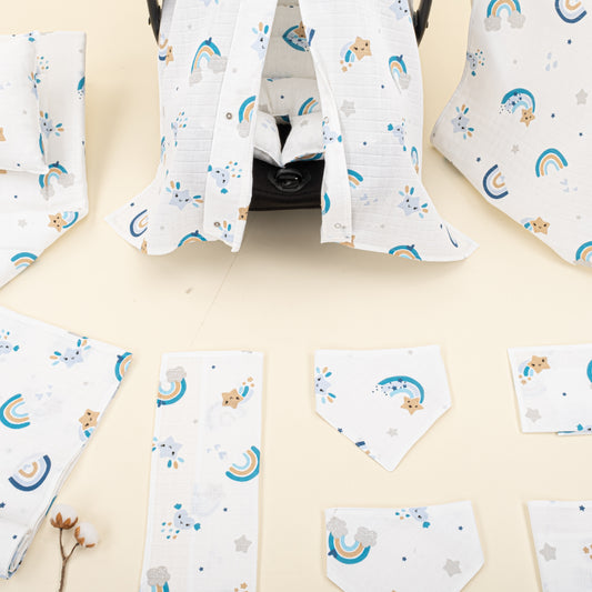 11 Parça Avantajlı Set - Tek Katlı - Mavi Gökkuşağı