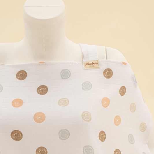 Çift Katlı Muslin Emzirme Önlüğü - Puantiye