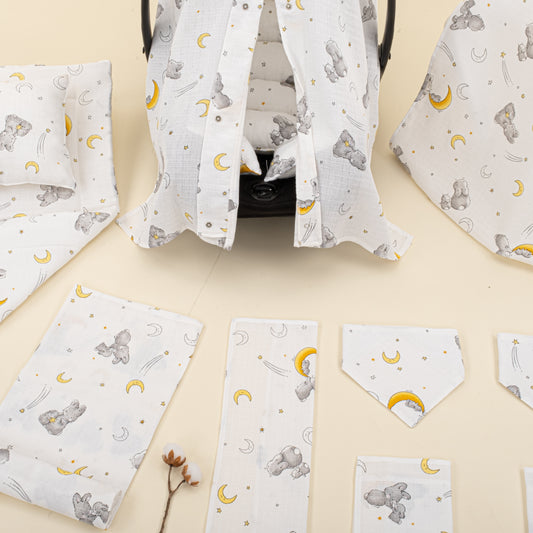 11 Parça Avantajlı Set - Tek Katlı - Gri Tavşan