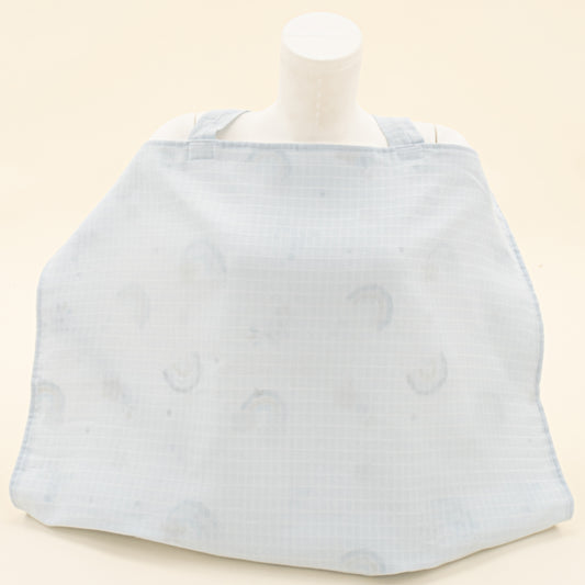 Çift Katlı Muslin Emzirme Önlüğü - Bebe Mavisi Muslin - Mavi Gökkuşağı