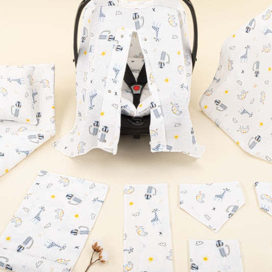 11 Parça Avantajlı Set - Tek Katlı - Mavi Canlılar