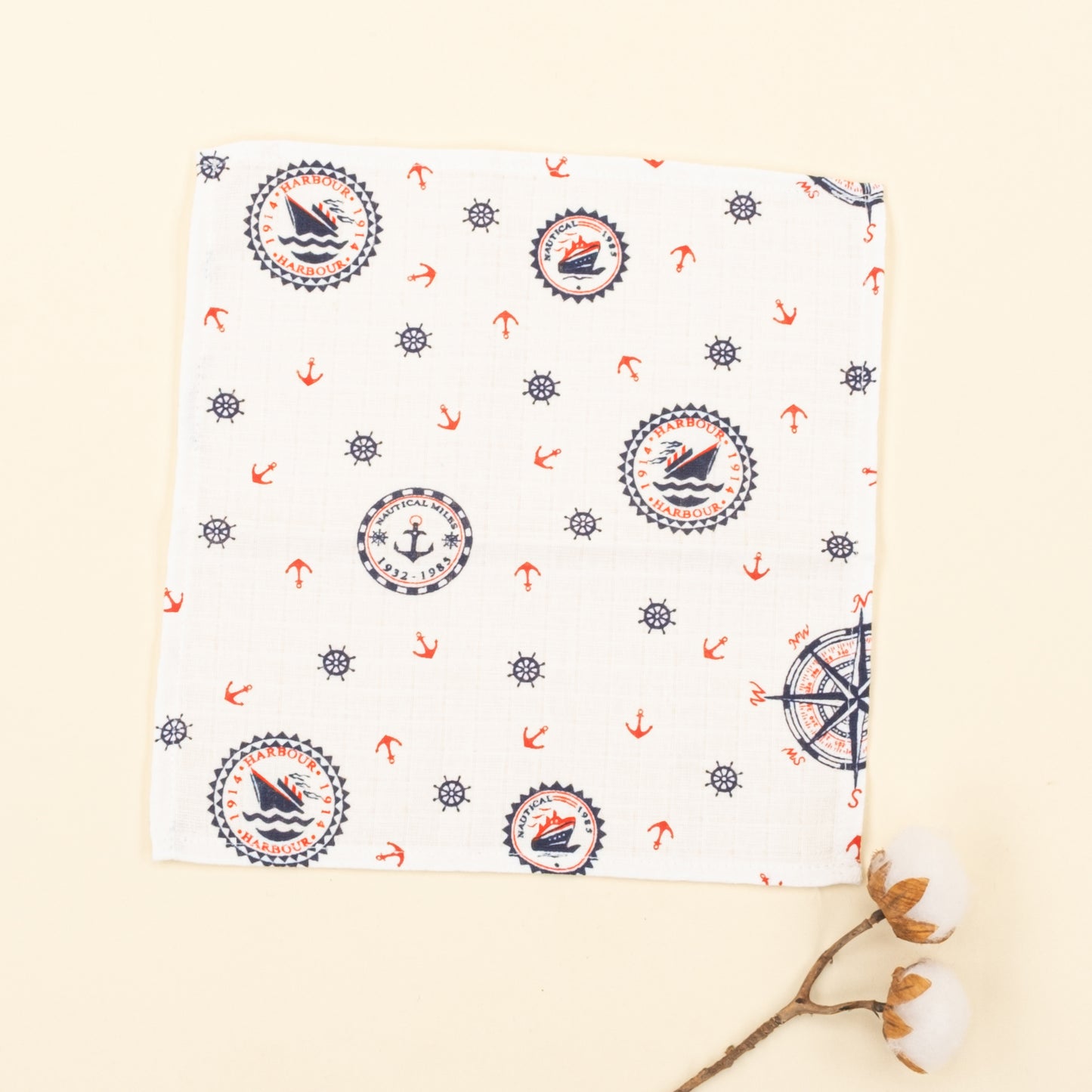 Önlük ve Mendil Seti - Tek Taraflı - Mavi Gemi