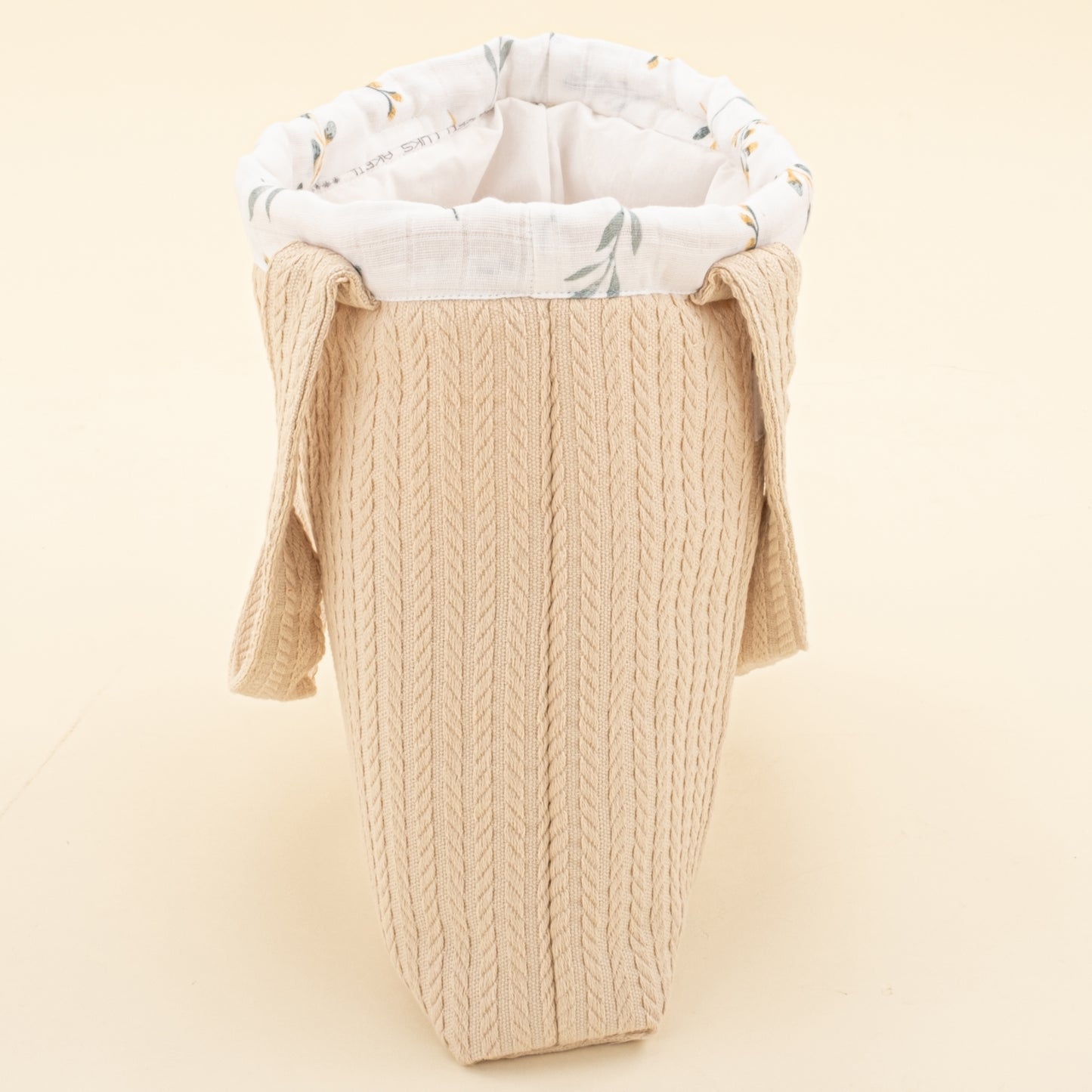 Bebek Bakım Çantası - Sütlü Kahve Örgü - Yapraklar