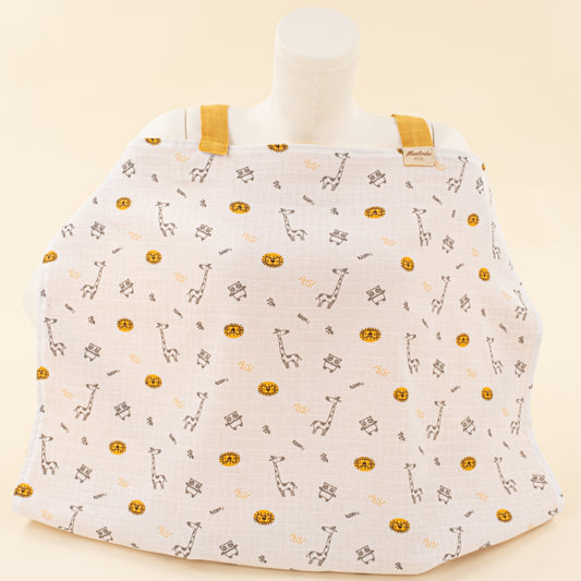 Çift Katlı Muslin Emzirme Önlüğü - Zürafa