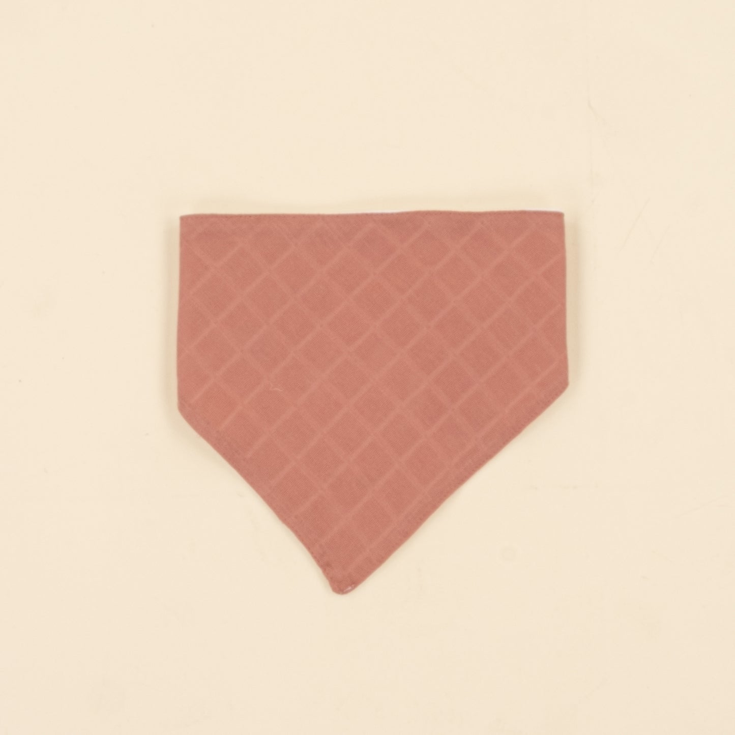 Önlük ve Mendil Seti - Çift Taraflı - Gül Kurusu Muslin - Çiçekler