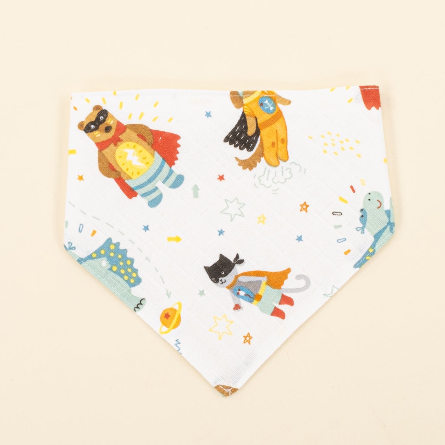 Önlük ve Mendil Seti - Tek Taraflı - Süper Kahramanlar