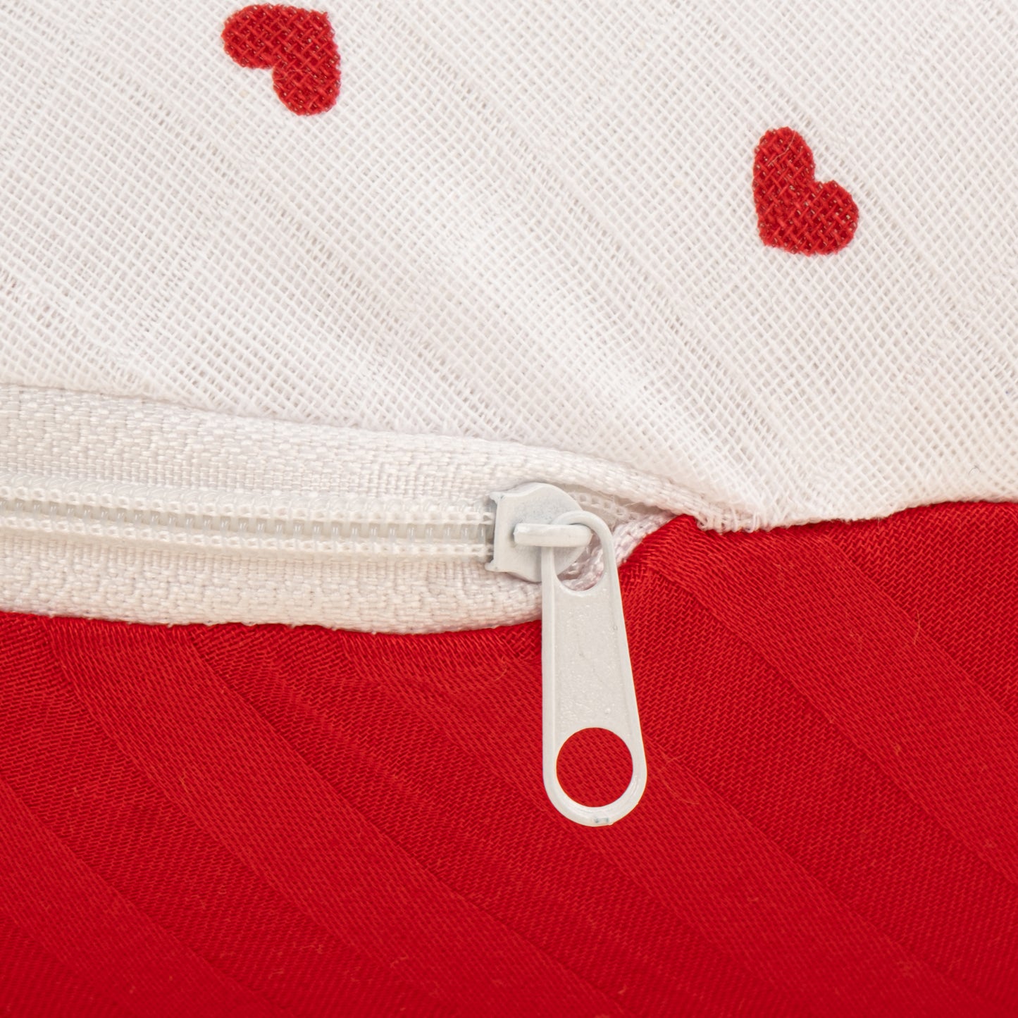 Emzirme Yastığı - Çift Taraflı - Kırmızı Saten - Kırmızı Kalp