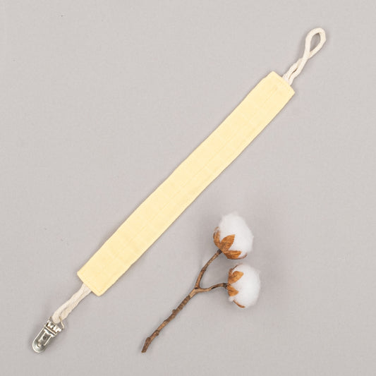 Emzik Askısı , Önlük ve Mendil Seti - Tek Taraflı - Sarı Muslin