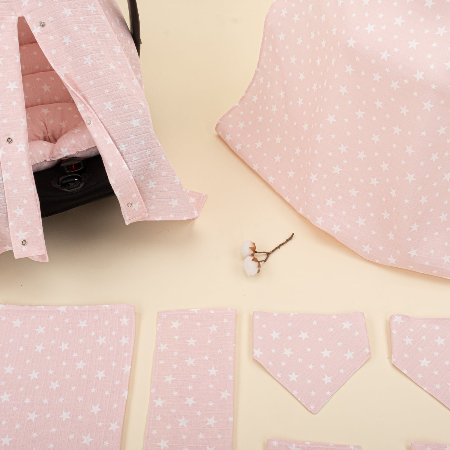 9 Parça Avantajlı Set - Tek Taraflı - Pembe Minik Yıldızlar