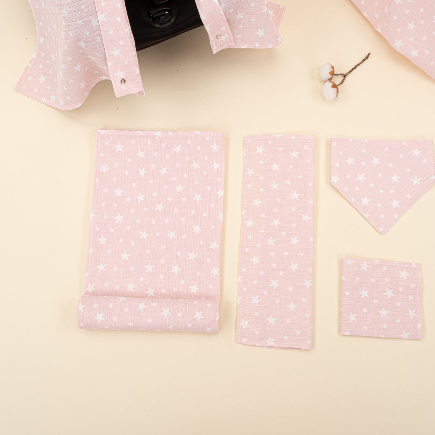 9 Parça Avantajlı Set - Tek Taraflı - Pembe Minik Yıldızlar