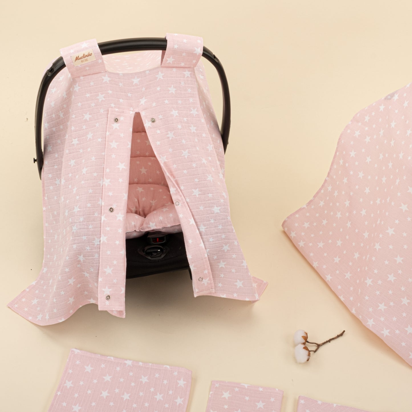 9 Parça Avantajlı Set - Tek Taraflı - Pembe Minik Yıldızlar