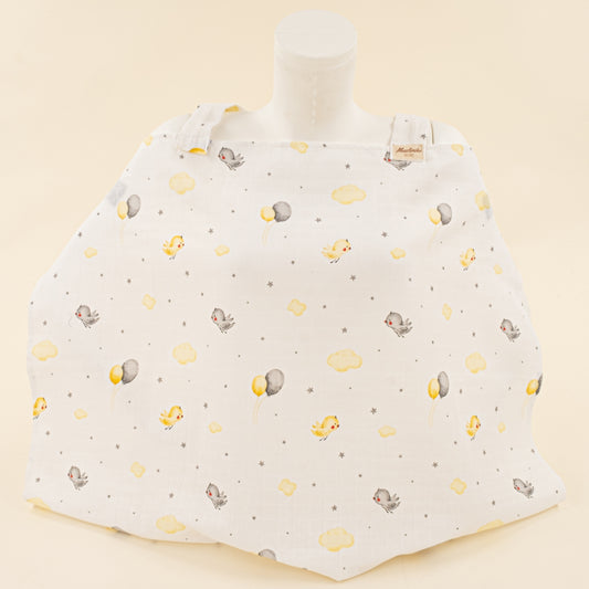 Çift Katlı Muslin Emzirme Önlüğü - Sarı Kuş