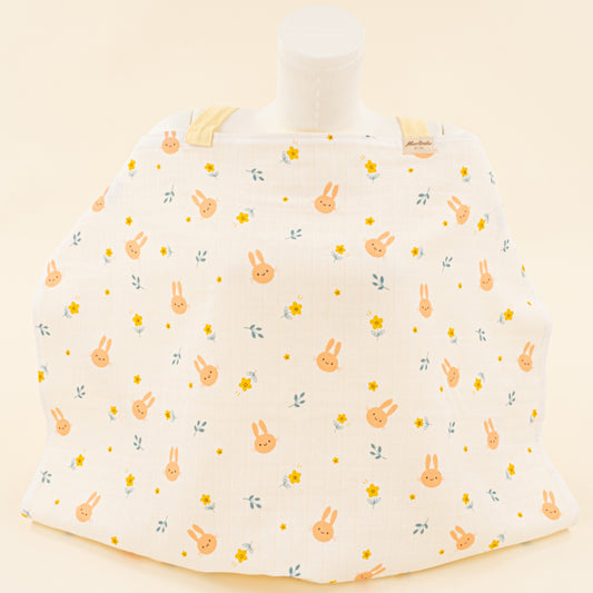 Çift Katlı Muslin Emzirme Önlüğü - Turuncu Tavşan