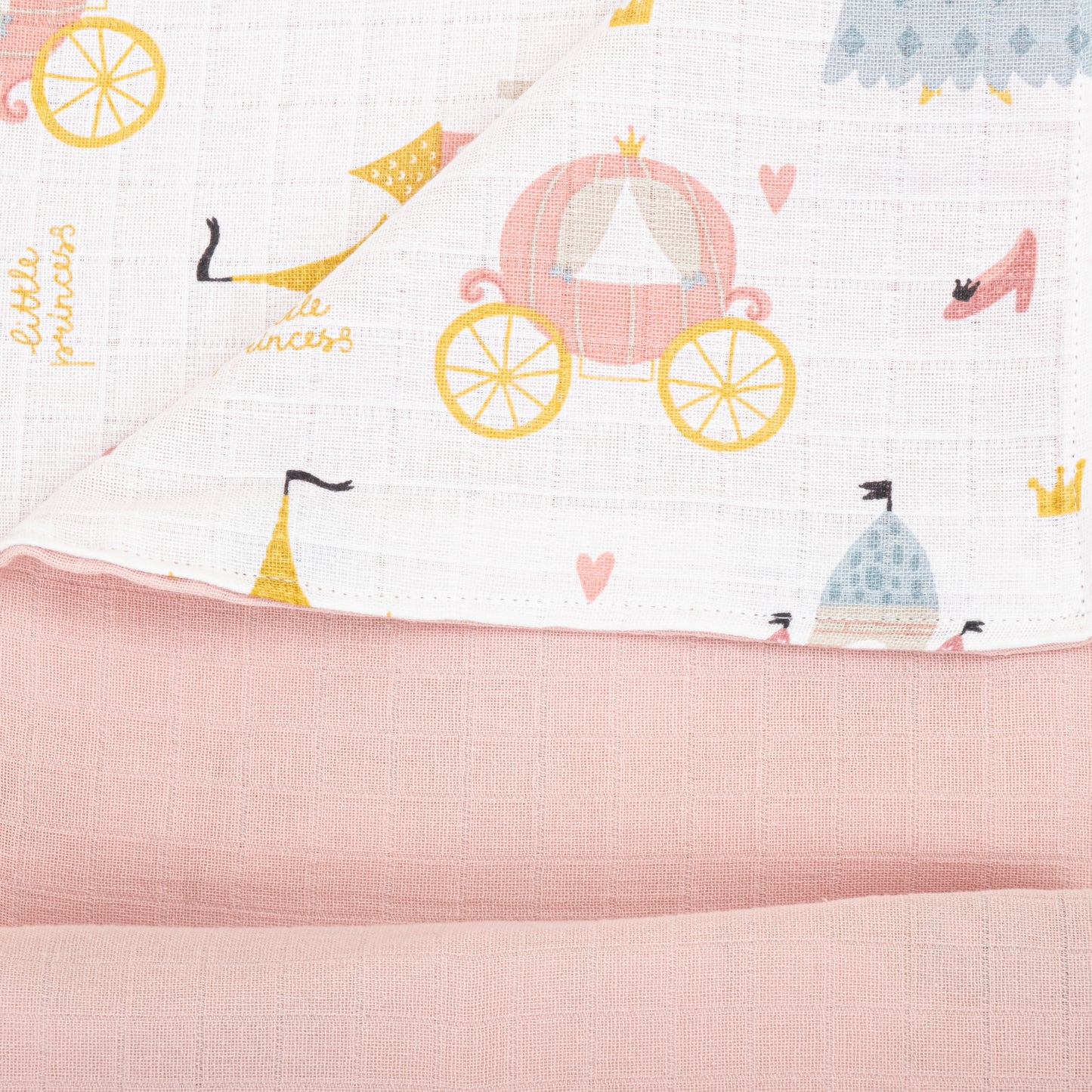 Çift Taraflı Muslin Örtü - Pudra Muslin - Sindirella