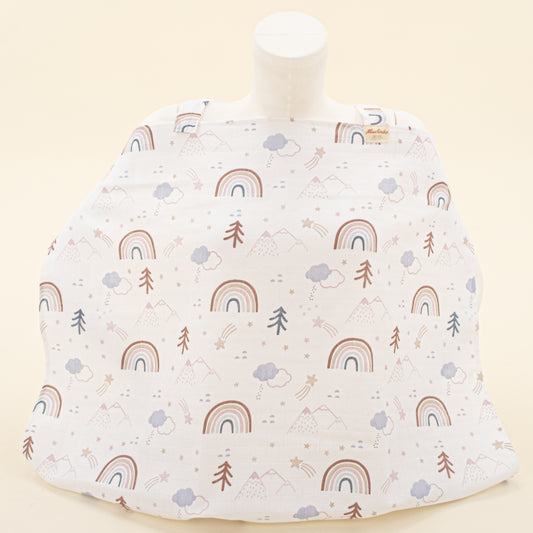 Çift Katlı Muslin Emzirme Önlüğü - Pastel Gökkuşağı