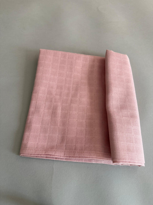 3lü Set - Müslin Örtü - Pembe Çiçekler / Koyu Fıstık Yeşili / Pudra