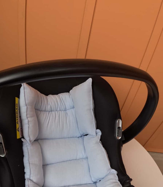 2 Katlı Muslin kumaş Puset Minderi - Bebe Mavi